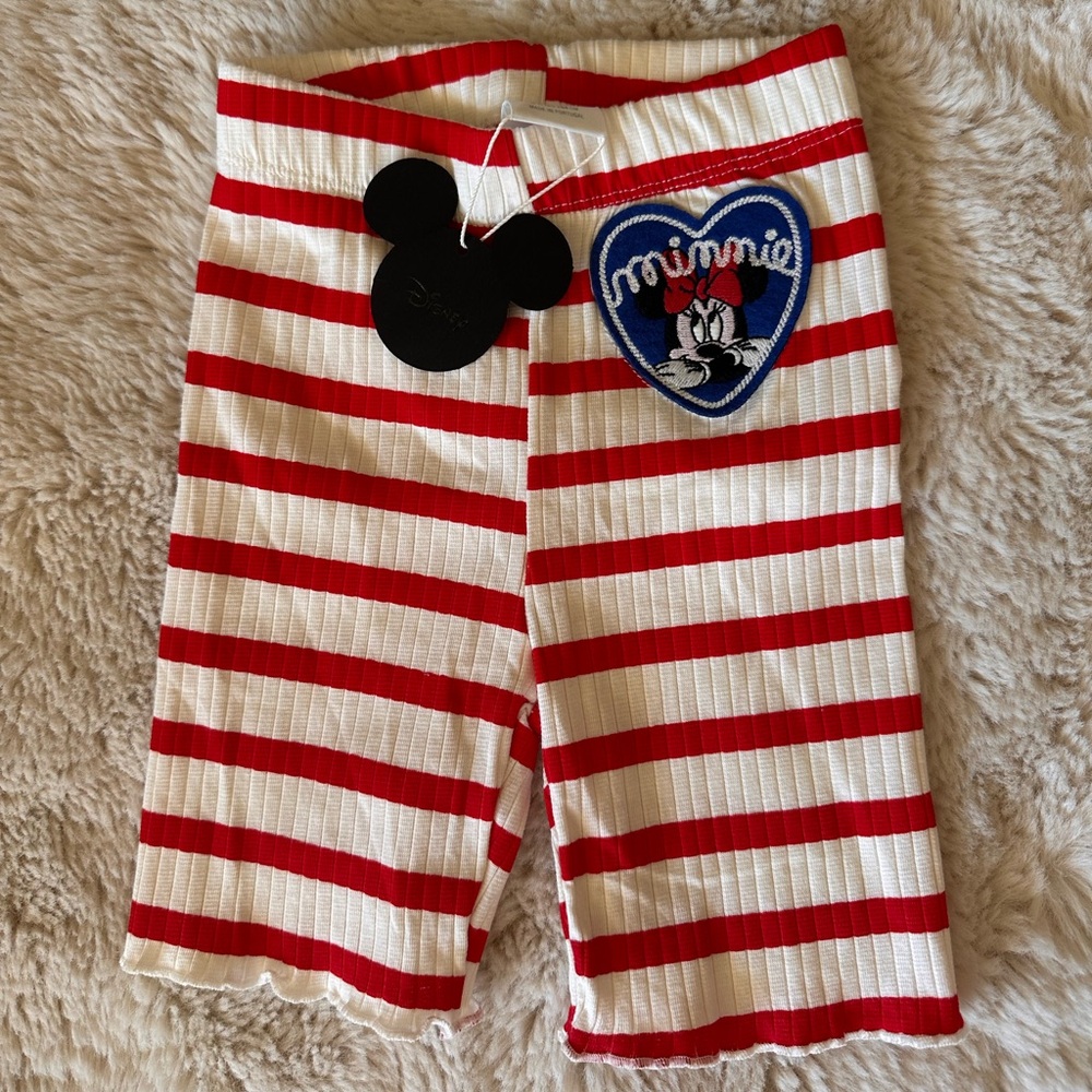 ZARA Disney Red and White Striped Minnie Mouse Shorts 4T